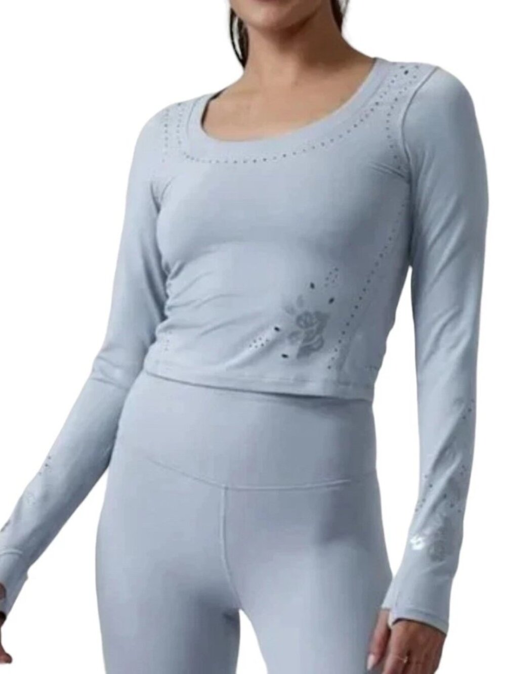 NWT Limited Edition Athleta Shanti Eyelet Top Begonia Blue